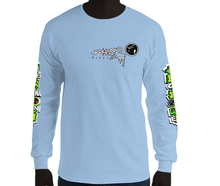 LONG SLEEVE TEE (uniSex): GreenNeonCamoDrip -flipped