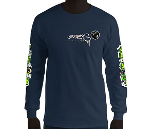 LONG SLEEVE TEE (uniSex): GreenNeonCamoDrip -flipped