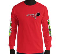 LONG SLEEVE TEE (uniSex): GreenNeonCamoDrip -flipped