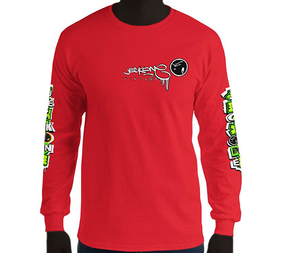 LONG SLEEVE TEE (uniSex): GreenNeonCamoDrip -flipped