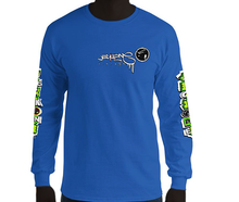 LONG SLEEVE TEE (uniSex): GreenNeonCamoDrip -flipped