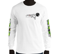 LONG SLEEVE TEE (uniSex): GreenNeonCamoDrip -flipped