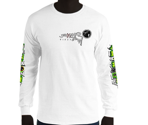 LONG SLEEVE TEE (uniSex): GreenNeonCamoDrip -flipped