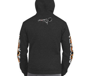 JECKONEvintage (orangeNeonCamoDrip) -ZipUpHoodie