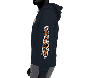 JECKONEvintage (orangeNeonCamoDrip) -ZipUpHoodie