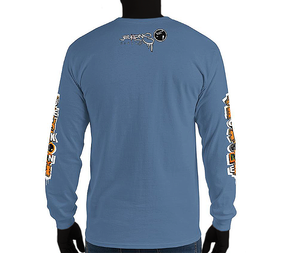 LONG SLEEVE TEE (uniSex): OrangeNeonCamoDrip