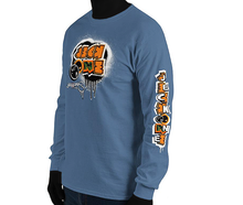 LONG SLEEVE TEE (uniSex): OrangeNeonCamoDrip