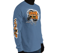 LONG SLEEVE TEE (uniSex): OrangeNeonCamoDrip