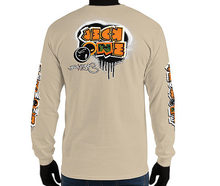 LONG SLEEVE TEE (uniSex): OrangeNeonCamoDrip -flipped