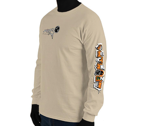 LONG SLEEVE TEE (uniSex): OrangeNeonCamoDrip -flipped