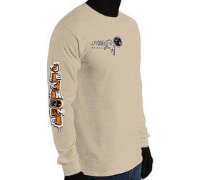 LONG SLEEVE TEE (uniSex): OrangeNeonCamoDrip -flipped
