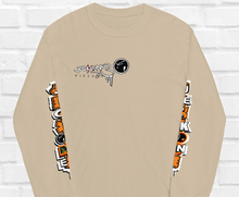 LONG SLEEVE TEE (uniSex): OrangeNeonCamoDrip -flipped