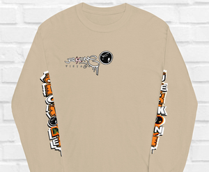 LONG SLEEVE TEE (uniSex): OrangeNeonCamoDrip -flipped