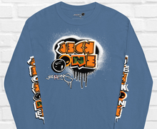 LONG SLEEVE TEE (uniSex): OrangeNeonCamoDrip