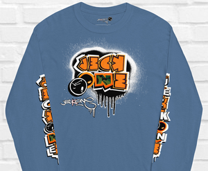 LONG SLEEVE TEE (uniSex): OrangeNeonCamoDrip