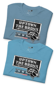 SHORT SLEEVE TEE  (uniSex) :  UPTOWN & THE BRONX (tiled) -(2020 upgraded classic)