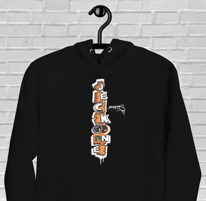 HOODIE (uniSex):  OrangeNeonCamoDrip -flipped (vintage 2021)